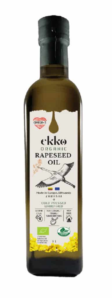OLEJ RZEPAKOWY TŁOCZONY NA ZIMNO OMEGA-3 BIO 1 L - EKKO (1 szt.)