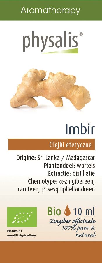 OLEJEK ETERYCZNY IMBIR BIO 10 ml - PHYSALIS (1 szt.)