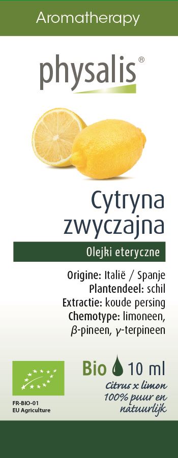 OLEJEK ETERYCZNY CYTRYNA ZWYCZAJNA BIO 10 ml - PHYSALIS (2 szt.)