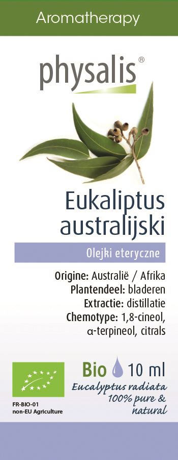 OLEJEK ETERYCZNY EUKALIPTUS AUSTRALIJSKI BIO 10 ml - PHYSALIS (1 szt.)