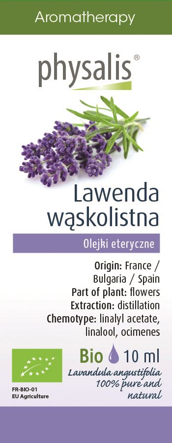 OLEJEK ETERYCZNY LAWENDA WĄSKOLISTNA BIO 10 ml - PHYSALIS (1 szt.)