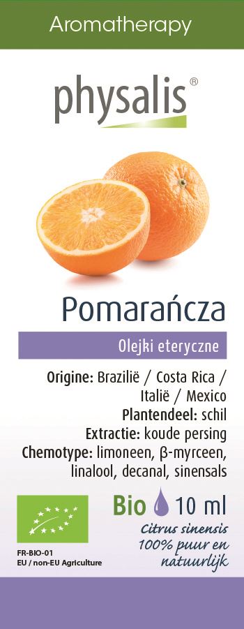 OLEJEK ETERYCZNY POMARAŃCZA BIO 10 ml - PHYSALIS (2 szt.)