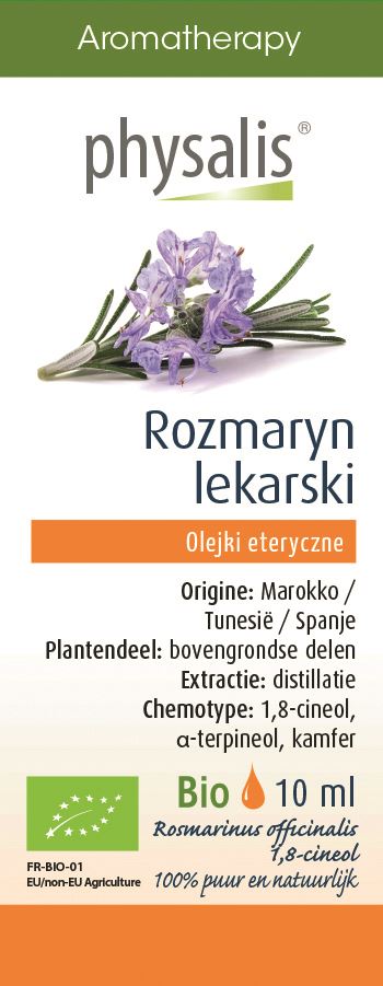 OLEJEK ETERYCZNY ROZMARYN LEKARSKI BIO 10 ml - PHYSALIS (1 szt.)