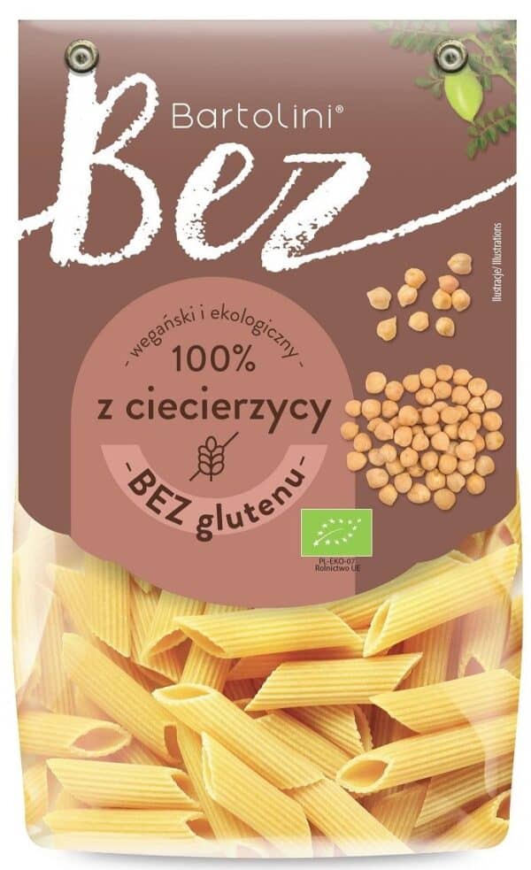 MAKARON PROTEINOWY (Z CIECIERZYCY) PENNE BEZGLUTENOWY BIO 250 g - BARTOLINI (2 szt.)