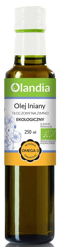 OLEJ LNIANY TŁOCZONY NA ZIMNO BIO 250 ml - OLANDIA (2 szt.)