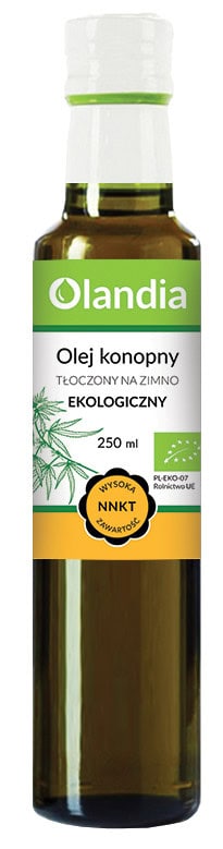 OLEJ KONOPNY TŁOCZONY NA ZIMNO BIO 250 ml - OLANDIA (1 szt.)
