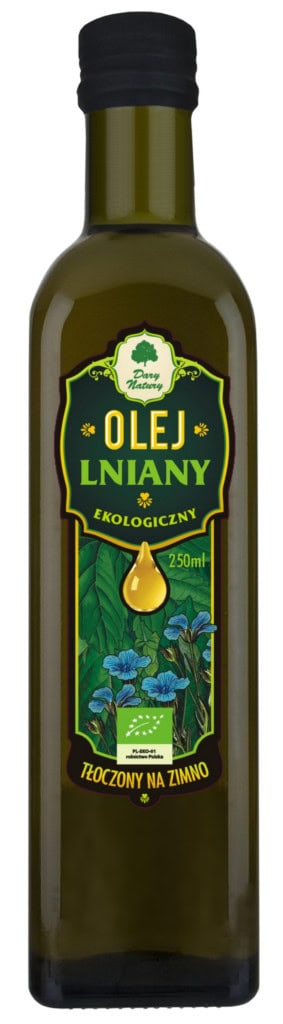 OLEJ LNIANY TŁOCZONY NA ZIMNO BIO 250 ml - DARY NATURY (1 szt.)