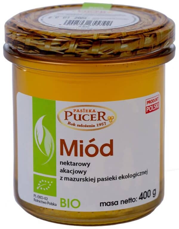 MIÓD AKACJOWY  BIO 400 g - PASIEKA PUCER (1 szt.)