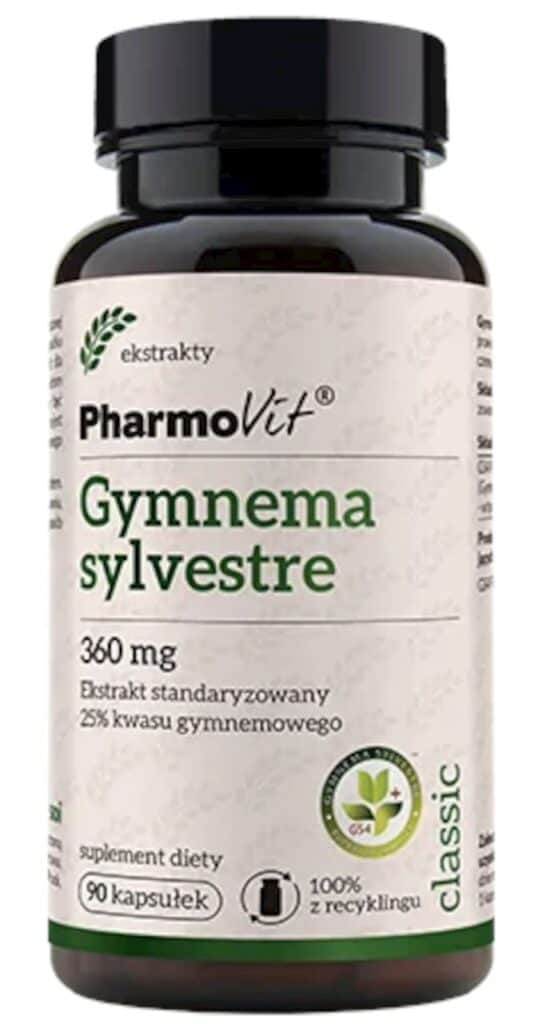 GURMAR EKSTRAKT (GYMNEMA SYLVESTRE) (360 mg) BEZGLUTENOWA 90 KAPSUŁEK - PHARMOVIT (CLASSIC) (1 szt.)