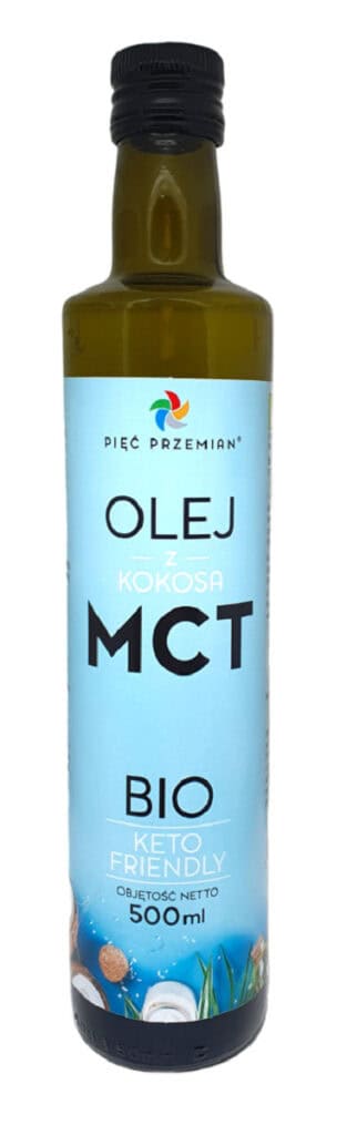 OLEJ KOKOSOWY MCT KETO BEZGLUTENOWY BIO 500 ml - PIĘĆ PRZEMIAN (1 szt.)