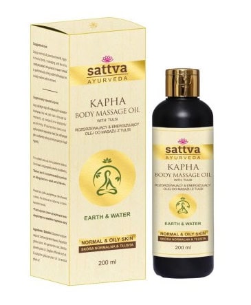 OLEJ DO MASAŻU ROZGRZEWAJĄCY I ENERGIZUJĄCY Z TULSI 200 ml - SATTVA (AYURVEDA) (1 szt.)