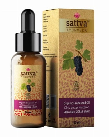 OLEJ DO CIAŁA I WŁOSÓW Z PESTEK WINOGRON ECO 50 ml - SATTVA (AYURVEDA) (1 szt.)