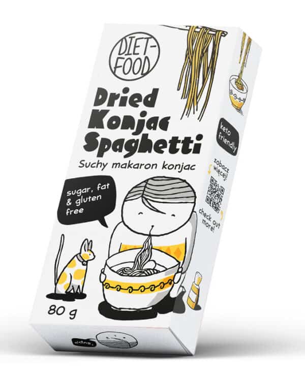 MAKARON (SUCHY KONJAC) SPAGHETTI BEZGLUTENOWY 80 g - DIET-FOOD (2 szt.)