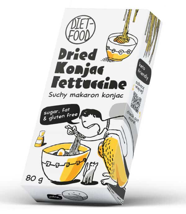 MAKARON (SUCHY KONJAC) FETTUCCINE BEZGLUTENOWY 80 g - DIET-FOOD (2 szt.)