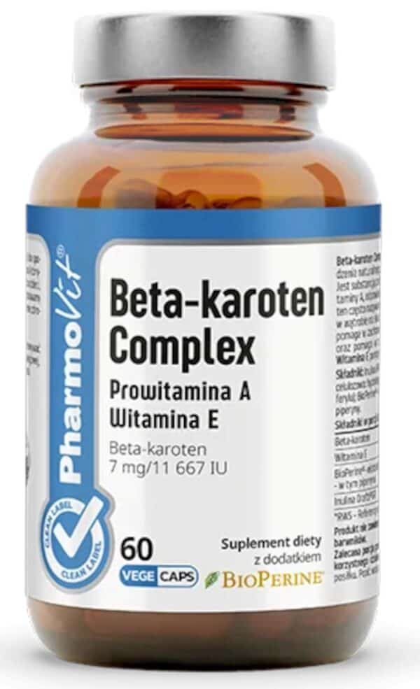 BETA-KAROTEN COMPLEX BEZGLUTENOWY 60 KAPSUŁEK - PHARMOVIT (CLEAN LABEL) (1 szt.)