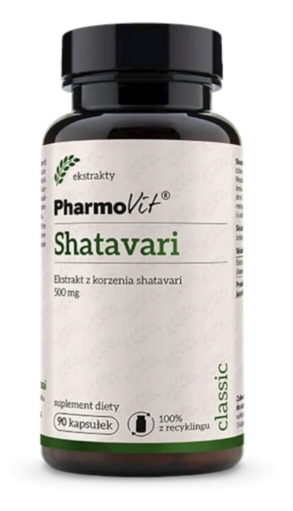 SHATAVARI EKSTRAKT (500 mg) BEZGLUTENOWY 90 KAPSUŁEK - PHARMOVIT (CLASSIC) (1 szt.)