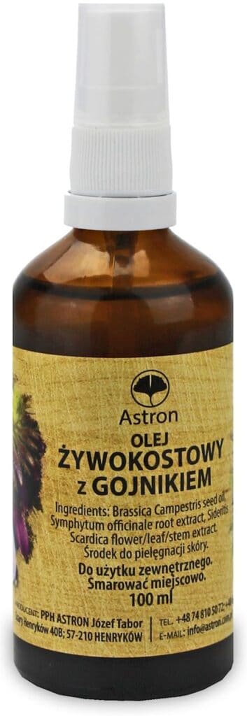 OLEJ ŻYWOKOSTOWY Z GOJNIKIEM 100 ml - ASTRON (2 szt.)