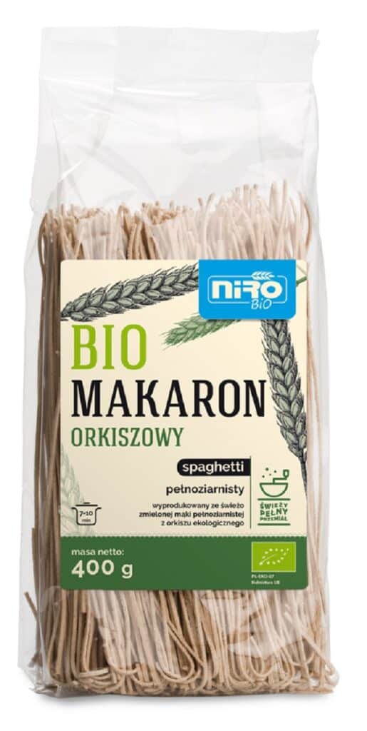 MAKARON (ORKISZOWY RAZOWY) SPAGHETTI BIO 400 g - NIRO (2 szt.)