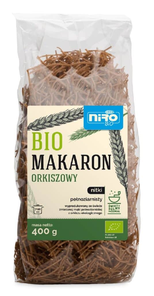 MAKARON (ORKISZOWY RAZOWY) NITKI BIO 400 g - NIRO (2 szt.)