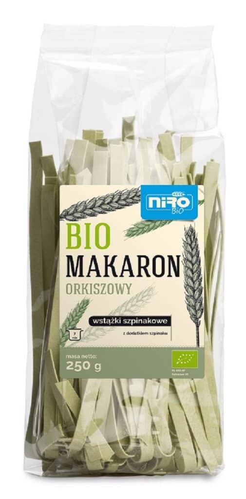 MAKARON (ORKISZOWY SZPINAKOWY) WSTĄŻKI BIO 250 g - NIRO (2 szt.)