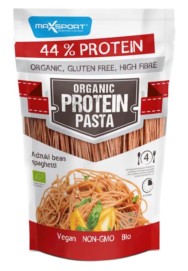 MAKARON PROTEINOWY (Z SOI I FASOLI CZERWONEJ ADZUKI) SPAGHETTI BEZGLUTENOWY BIO 200 g - MAXSPORT (2 szt.)