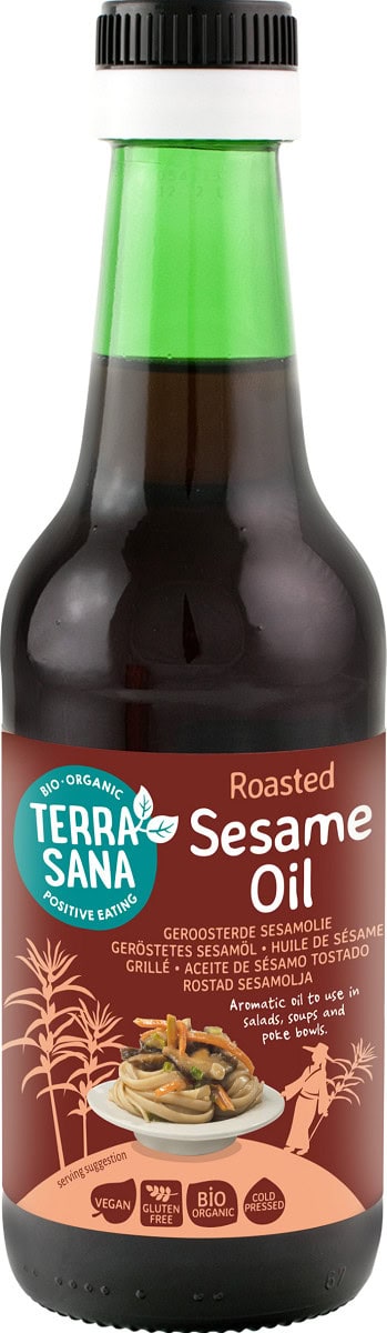 OLEJ SEZAMOWY (Z PRAŻONYCH NASION) BEZGLUTENOWY BIO 250 ml - TERRASANA (1 szt.)