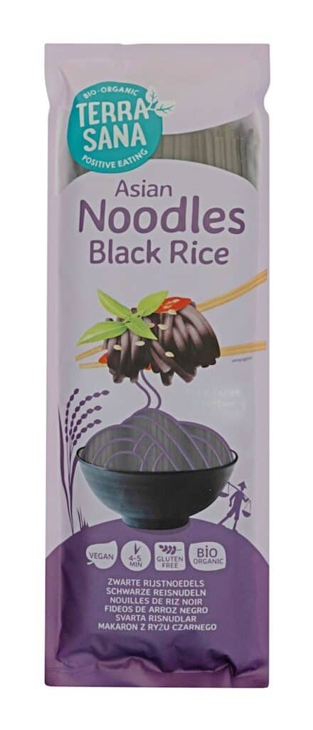 MAKARON (Z RYŻU CZARNEGO I RYŻU BRĄZOWEGO) NOODLE SPAGHETTI BEZGLUTENOWY BIO 250 g - TERRASANA (2 szt.)