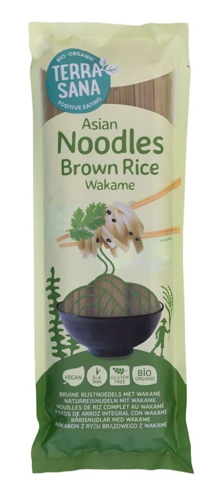 MAKARON (RYŻOWY RAZOWY Z WAKAME) NOODLE SPAGHETTI BEZGLUTENOWY BIO 250 g - TERRASANA (2 szt.)