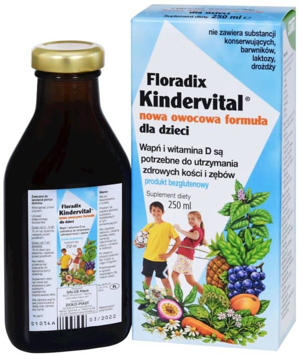 WAPŃ I WITAMINA D DLA DZIECI W PŁYNIE BEZGLUTENOWY 250 ml - SALUS (FLORADIX) (1 szt.)