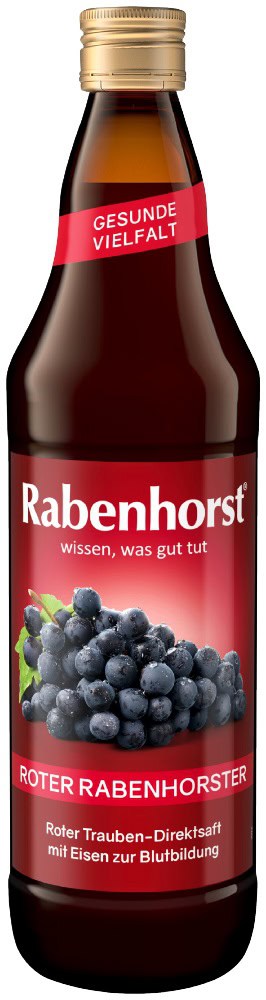 SOK Z CZERWONYCH WINOGRON NFC Z ŻELAZEM 750 ml - RABENHORST (2 szt.)