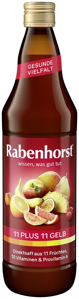 SOK WIELOOWOCOWY (ŻÓŁTY) MULTIWITAMINA 11 PLUS 11 NFC 750 ml - RABENHORST (2 szt.)