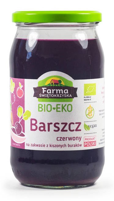 BARSZCZ CZERWONY NA ZAKWASIE Z BURAKÓW KISZONYCH BEZGLUTENOWY BIO 720 ml (SŁOIK) - FARMA ŚWIĘTOKRZYSKA (1 szt.)