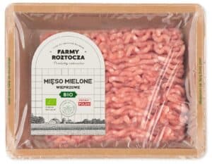 MIĘSO MIELONE WIEPRZOWE SUROWE BIO 300 g - FARMY ROZTOCZA (NA ZAMÓWIENIE) (1 szt.)