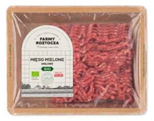 MIĘSO MIELONE WOŁOWE SUROWE BIO 300 g - FARMY  ROZTOCZA (NA ZAMÓWIENIE) (1 szt.)