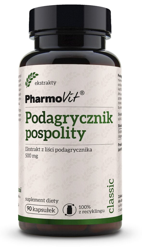 PODAGRYCZNIK POSPOLITY EKSTRAKT (450 mg) BEZGLUTENOWY 90 KAPSUŁEK - PHARMOVIT (CLASSIC) (1 szt.)