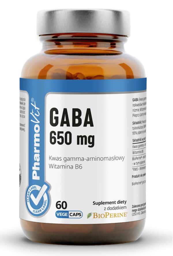 GABA (650 mg) BEZGLUTENOWA 60 KAPSUŁEK - PHARMOVIT (CLEAN LABEL) (1 szt.)