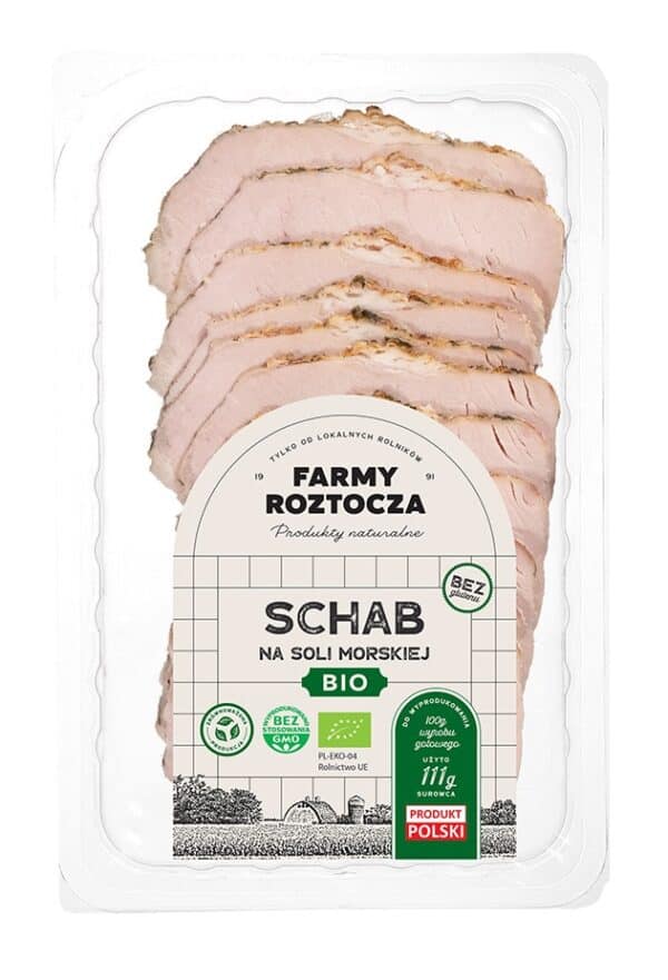 SCHAB NA SOLI MORSKIEJ PLASTRY BIO 100 g -  FARMY ROZTOCZA (NA ZAMÓWIENIE) (1 szt.)