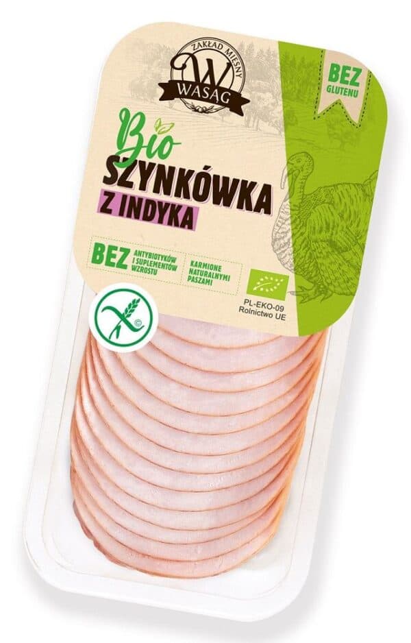 SZYNKÓWKA Z INDYKA PLASTRY BEZGLUTENOWA BIO 130 g - WASĄG (NA ZAMÓWIENIE) (1 szt.)