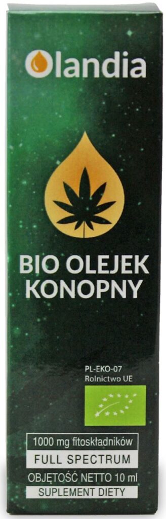 OLEJEK KONOPNY 10 % (1000 mg FITOSKŁADNIKÓW) BIO 10 ml - OLANDIA (1 szt.)