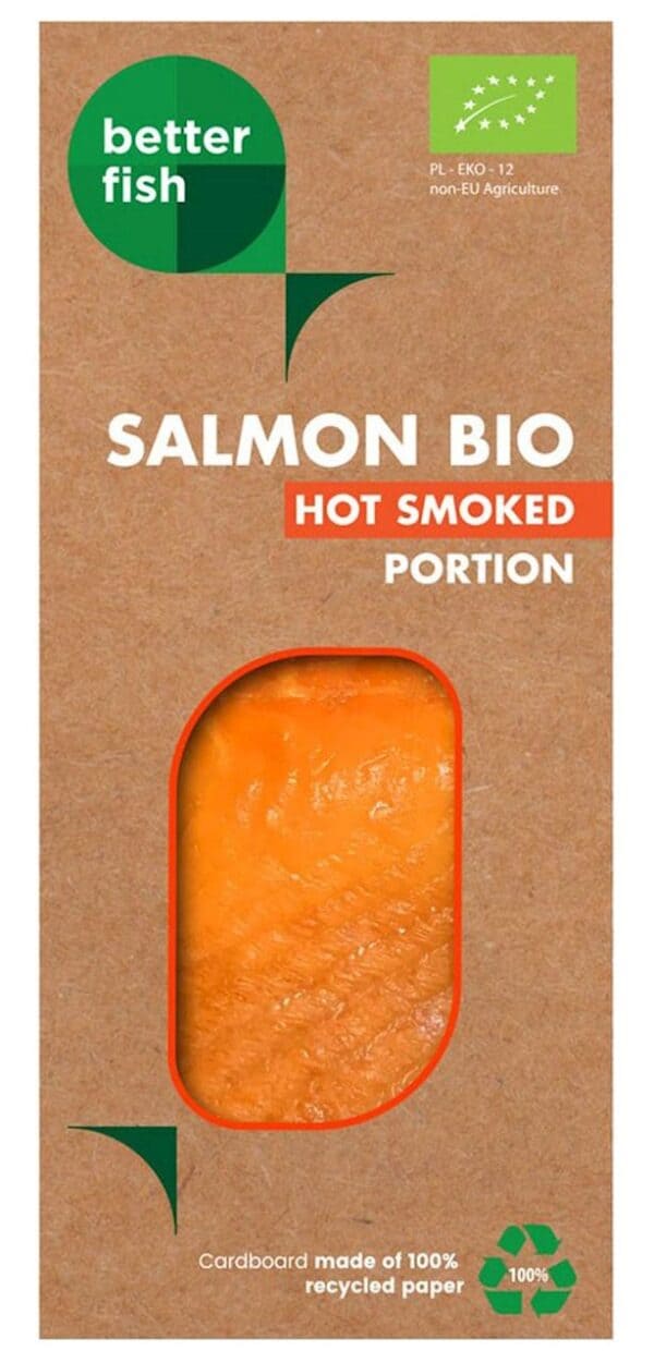 ŁOSOŚ ATLANTYCKI WĘDZONY NA GORĄCO PORCJA BIO 100 g (KOPERTA) - BETTER FISH (1 szt.)
