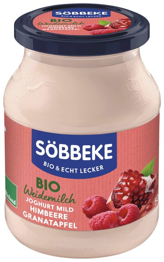 JOGURT KREMOWY MALINA - GRANAT BIO 500 g (SŁOIK) - SOBBEKE (1 szt.)