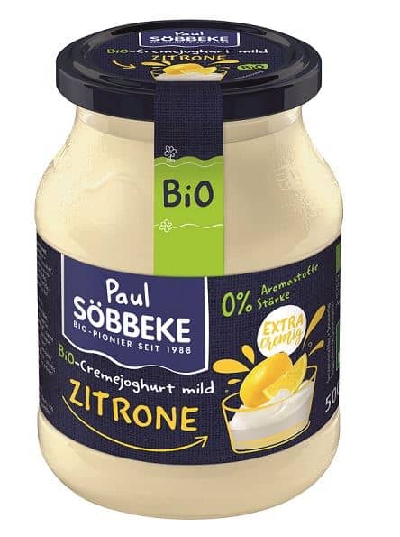 JOGURT KREMOWY CYTRYNOWY BIO 500 g (SŁOIK) - SOBBEKE (1 szt.)