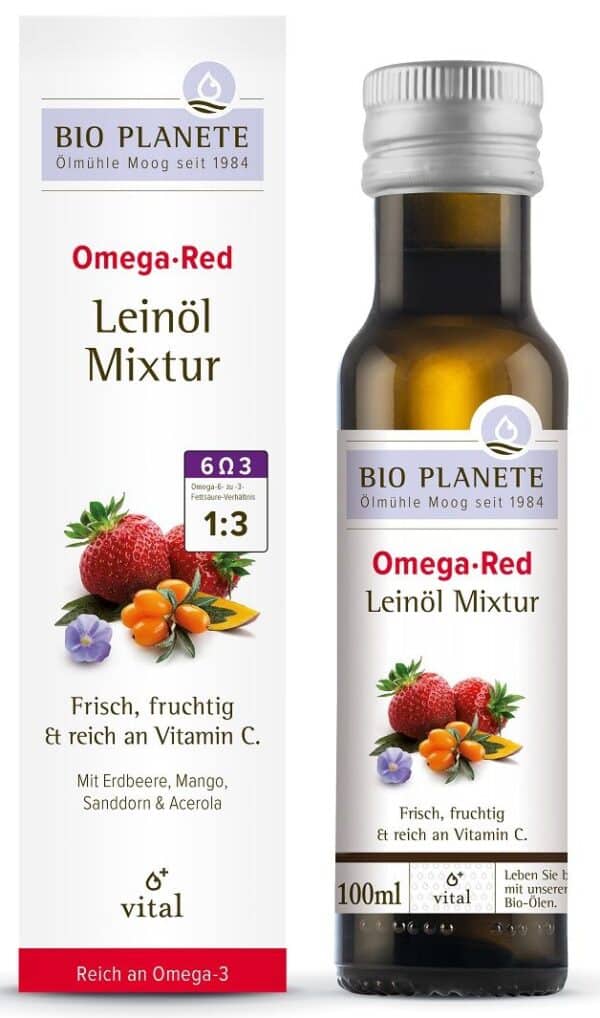 OMEGA RED - MIESZANKA Z OLEJEM LNIANYM (ROKITNIK, MANGO, ACEROLA, TRUSKAWKA) BIO 100 ml - BIO PLANETE (1 szt.)