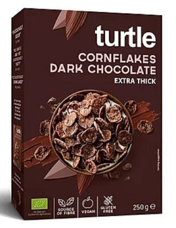PŁATKI KUKURYDZIANE W POLEWIE Z CIEMNEJ CZEKOLADY BEZGLUTENOWE BIO 250 g - TURTLE (1 szt.)