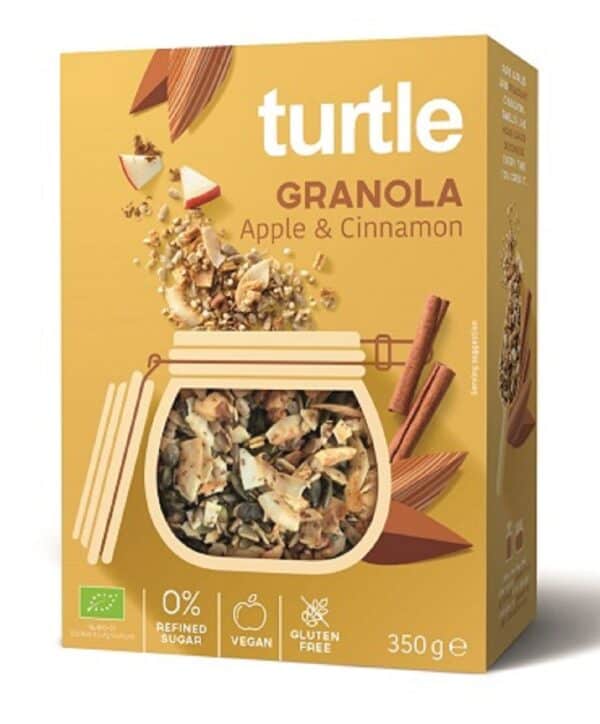 GRANOLA JABŁKO - CYNAMON BEZGLUTENOWA BIO 350 g - TURTLE (1 szt.)
