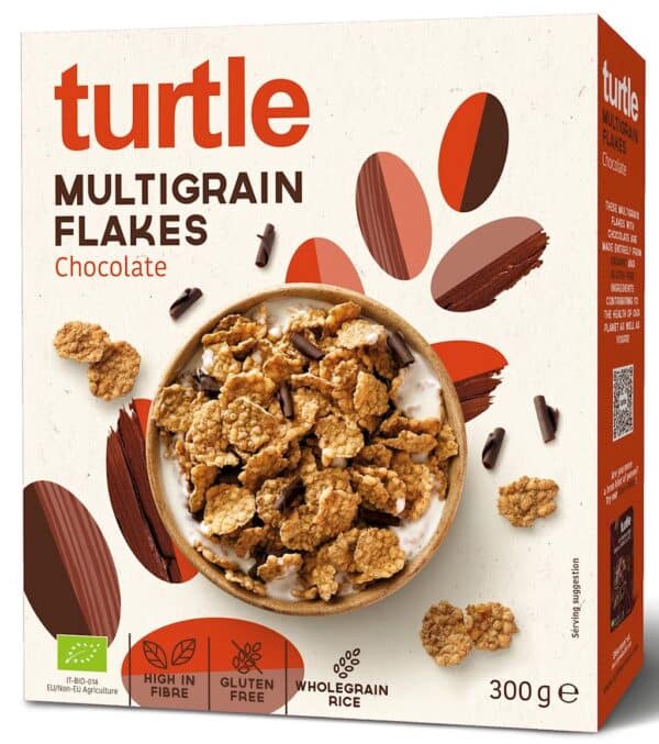 PŁATKI ZBOŻOWE Z WIÓRKAMI CZEKOLADOWYMI BEZGLUTENOWE BIO 300 g - TURTLE (1 szt.)