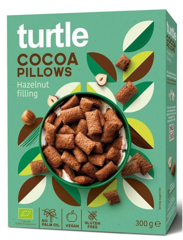 PODUSZKI RYŻOWE Z KREMEM ORZECHOWO - KAKAOWYM BEZGLUTENOWE BIO 300 g - TURTLE (1 szt.)