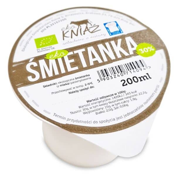 ŚMIETANKA 30 % BIO 200 ml - EKO KNIAŹ (NA ZAMÓWIENIE) (1 szt.)