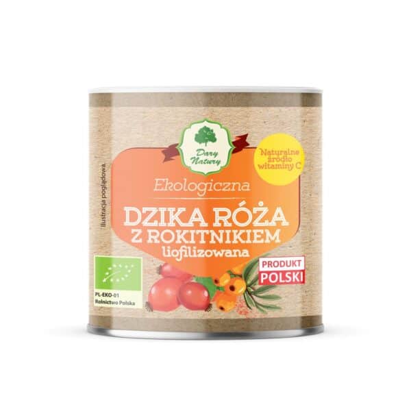 DZIKA RÓŻA Z ROKITNIKIEM LIOFILIZOWANA SPROSZKOWANA BIO 70 g - DARY NATURY (1 szt.)