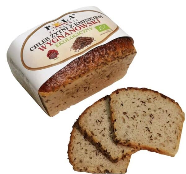 CHLEB ŻYTNI WYGNANOWSKI Z KMINKIEM BIO 350 g - POLA (NA ZAMÓWIENIE) (1 szt.)